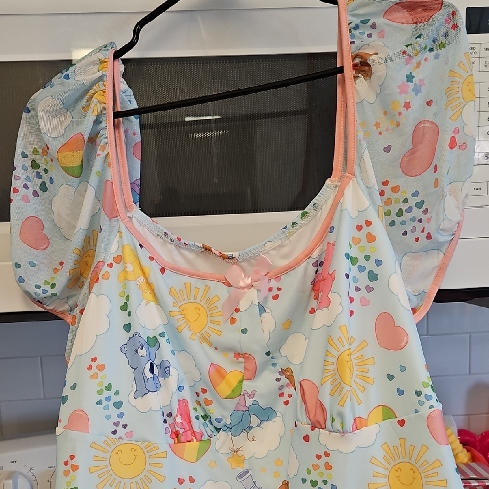 NWT 3X Colorful Care Bears Cartoon Print Dress - Picture 2 of 8